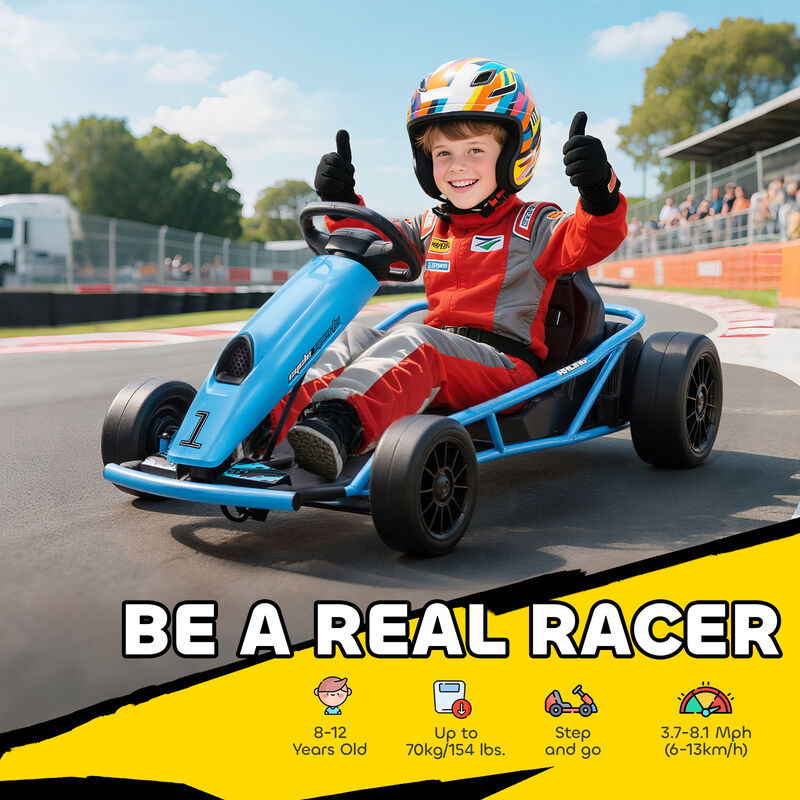 BreeBe 24V Electric Go Kart for Kids, Drift Ride-On Racing Go Kart with 2 Speeds image number 3