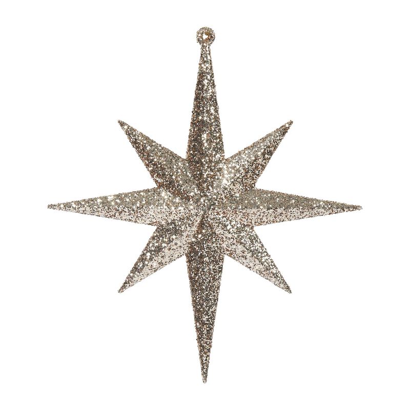Vickerman 8" Rose Gold Iridescent Glitter Bethlehem Star Christmas Ornament, 4 per Box image number 0