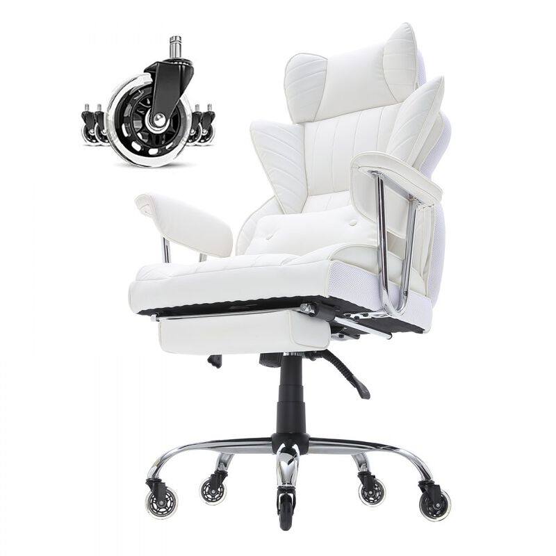 Heavy Duty Executive Office Chair with Footrest Wide Seat and Lumbar Support