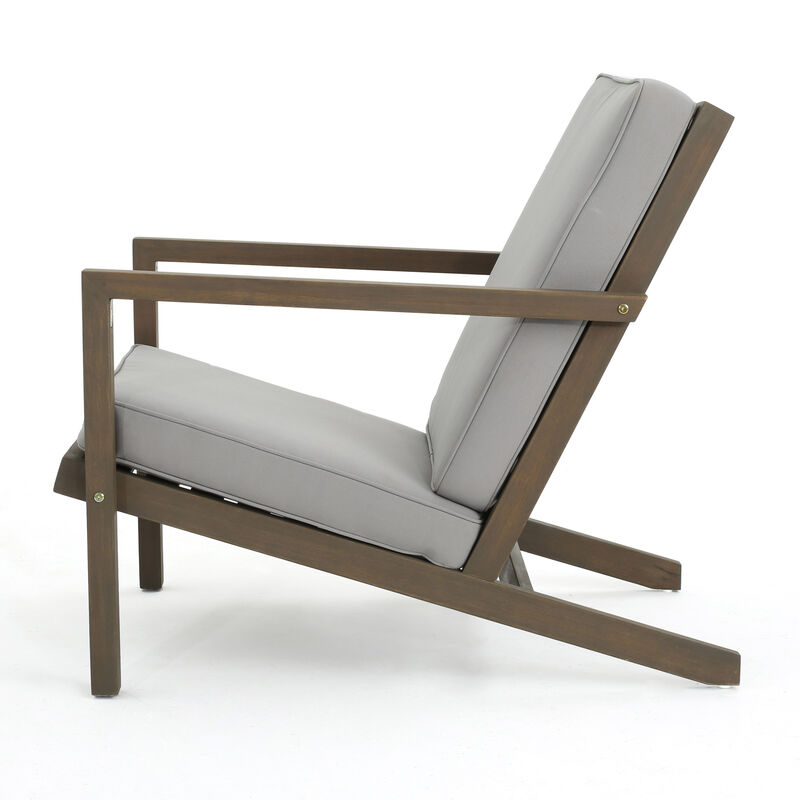 Merax 3 PCS Wood Frame Patio Chairs Table Conversation Set