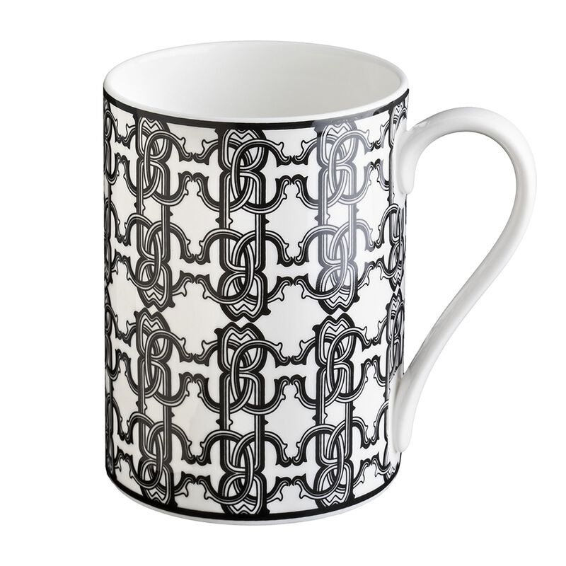 Mug Cup MONOGRAM in Luxury Box Black diam. 2.5", H 3.3", cap. 12.5 oz image number 0