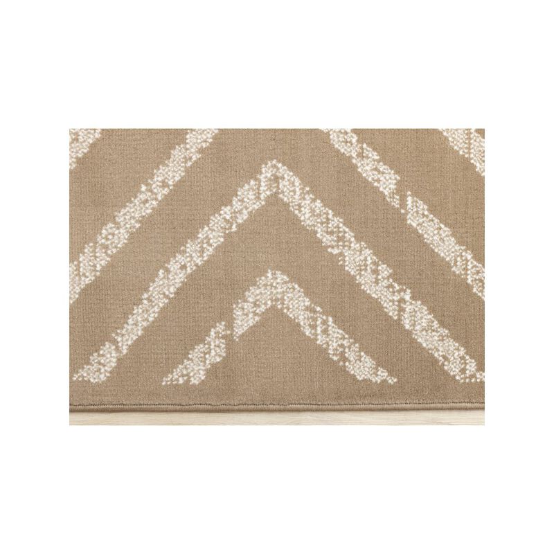 Novelle Home Brown and Cream 5x7 Rug, Modern Geometric Rug Styled as Living Room Carpet image number 2