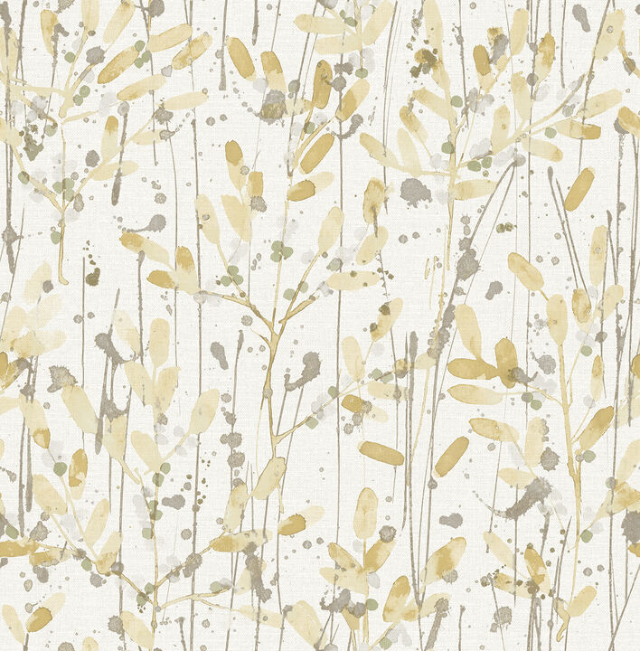 Leandra Yellow Floral Trail Wallpaper
