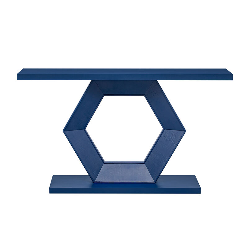 Merax Modern Entryway Table with Hollow Hexagon Leg Structure