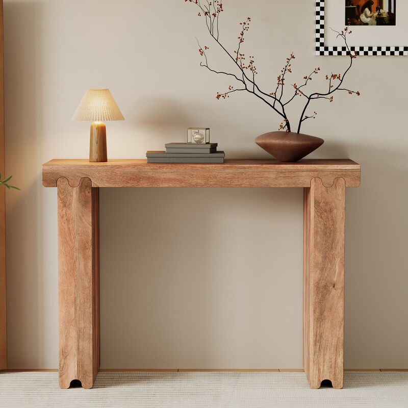 Merax Farmhouse Entryway Table Narrow Console Table