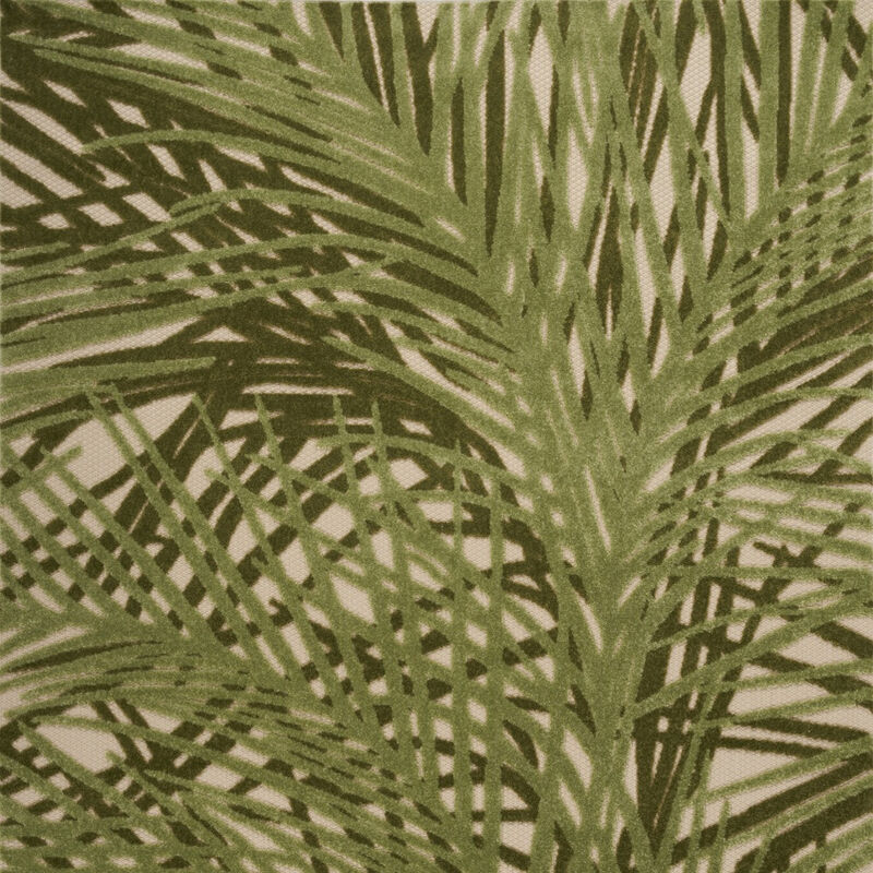 HomeRoots 4' X 6' Ivory And Green Palm Leaf Indoor Outdoor Area Rug image number 2