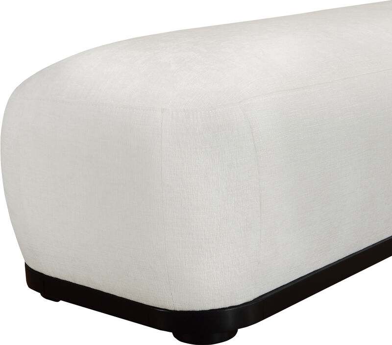 Meridian Furniture Calum Cream Chenille Fabric Bench