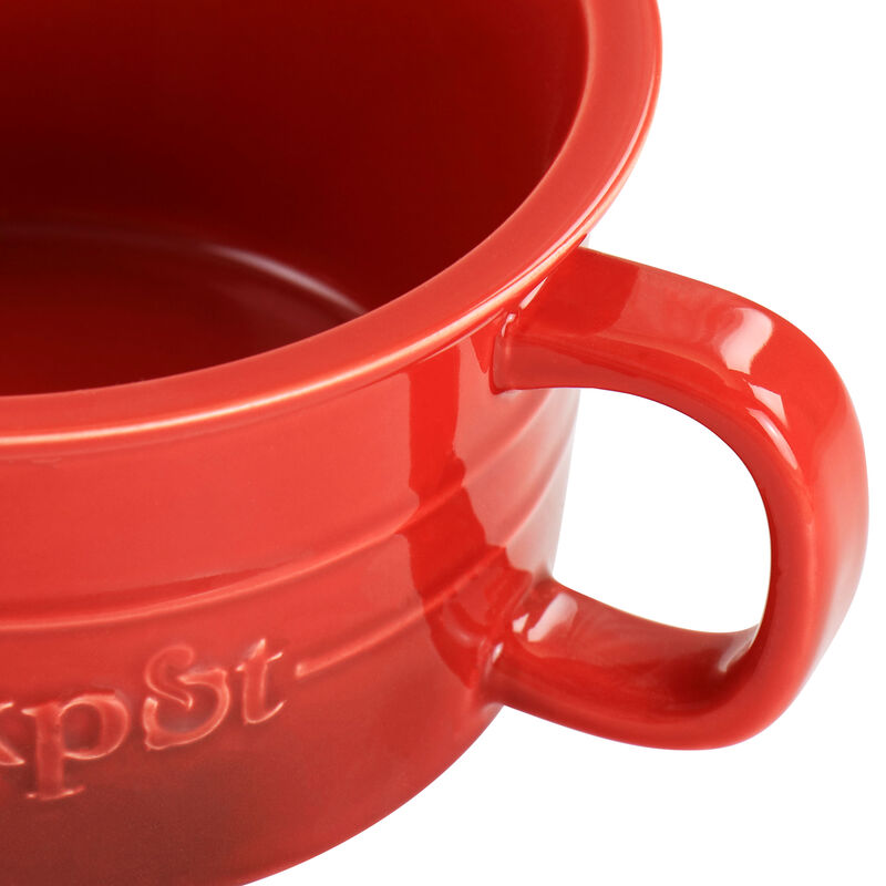 Crock Pot Appleton 24oz Stoneware 4 Piece Soup Mug Set in Gradient Red