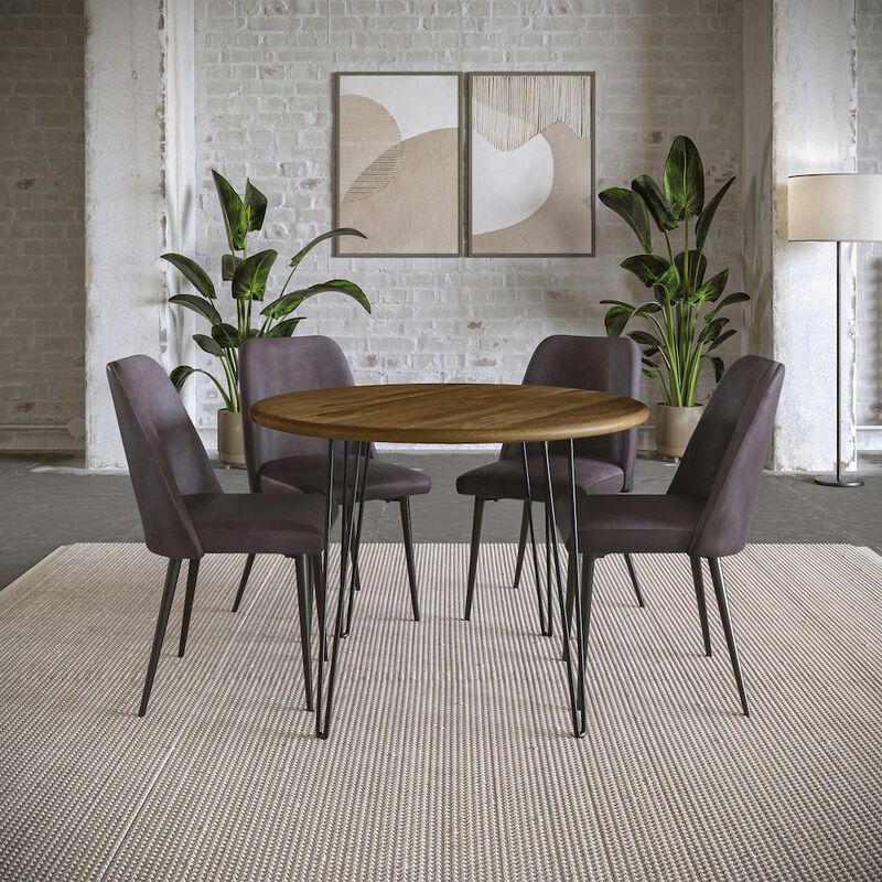 Jofran Brennan 42 Round Modern Contemporary Solid Wood Dining Table