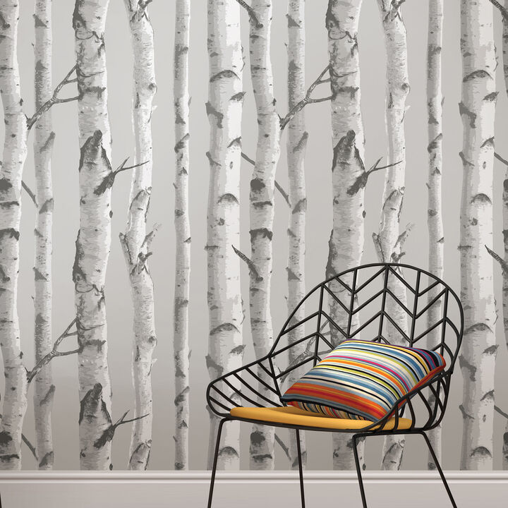 Grey Mountain Birch Peel & Stick Wallpaper