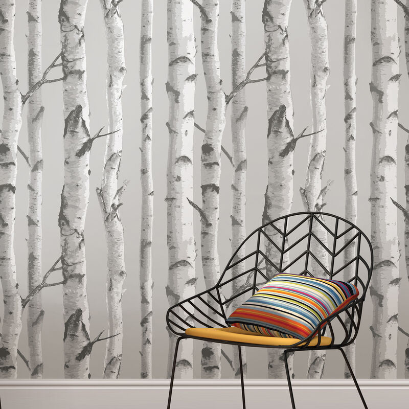 Grey Mountain Birch Peel & Stick Wallpaper image number 1