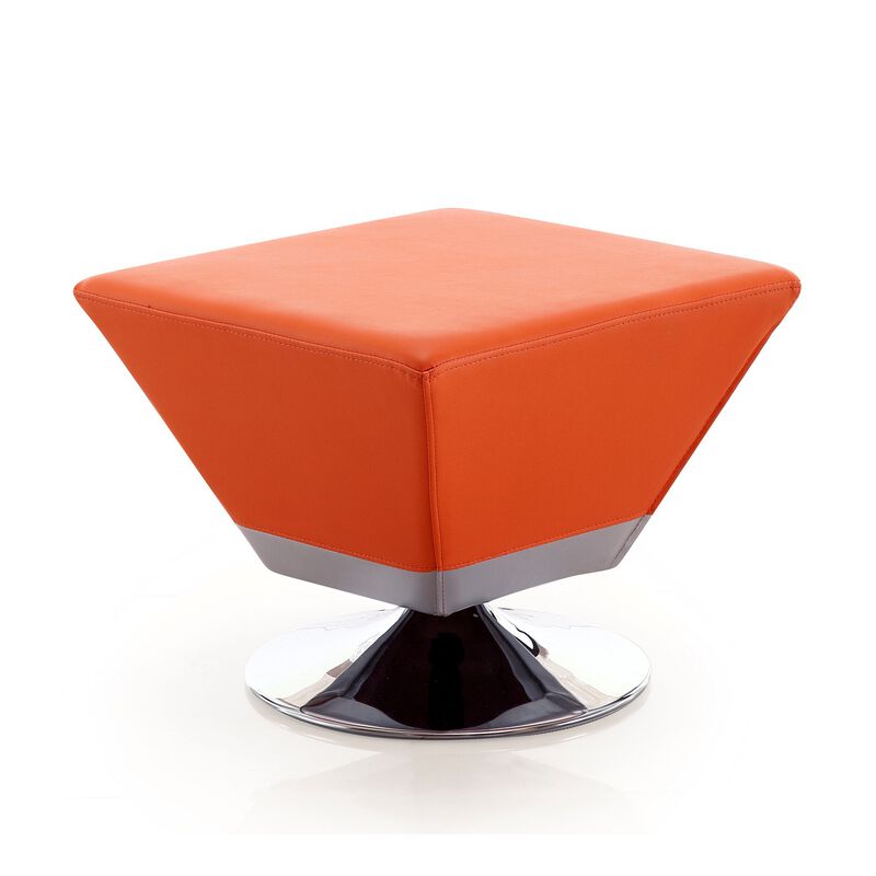 Diamond Orange Swivel Ottoman