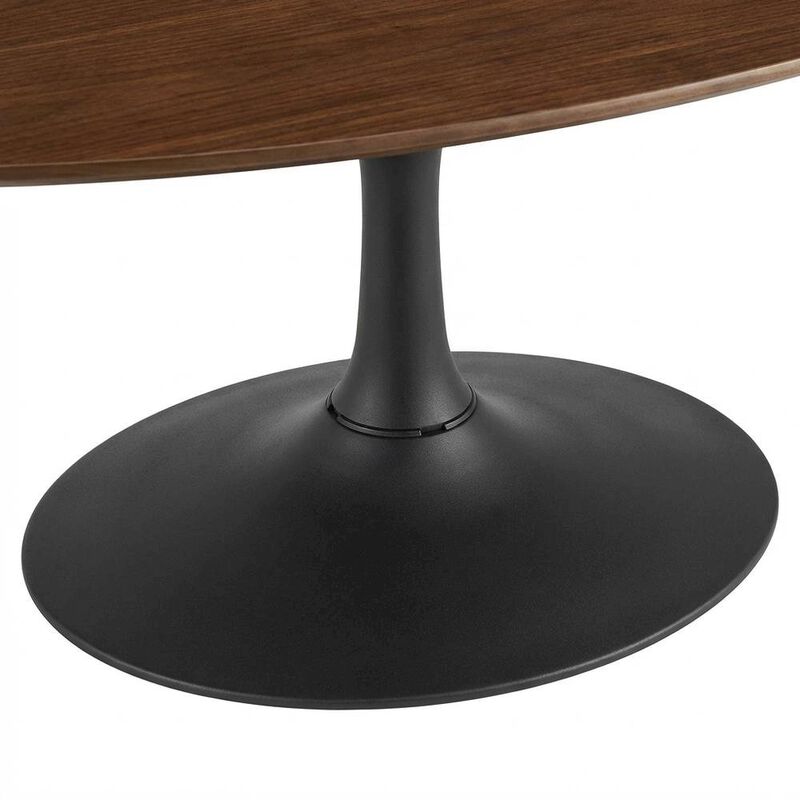 Oval wood coffee table with set of two, sleek design, modern style image number 6