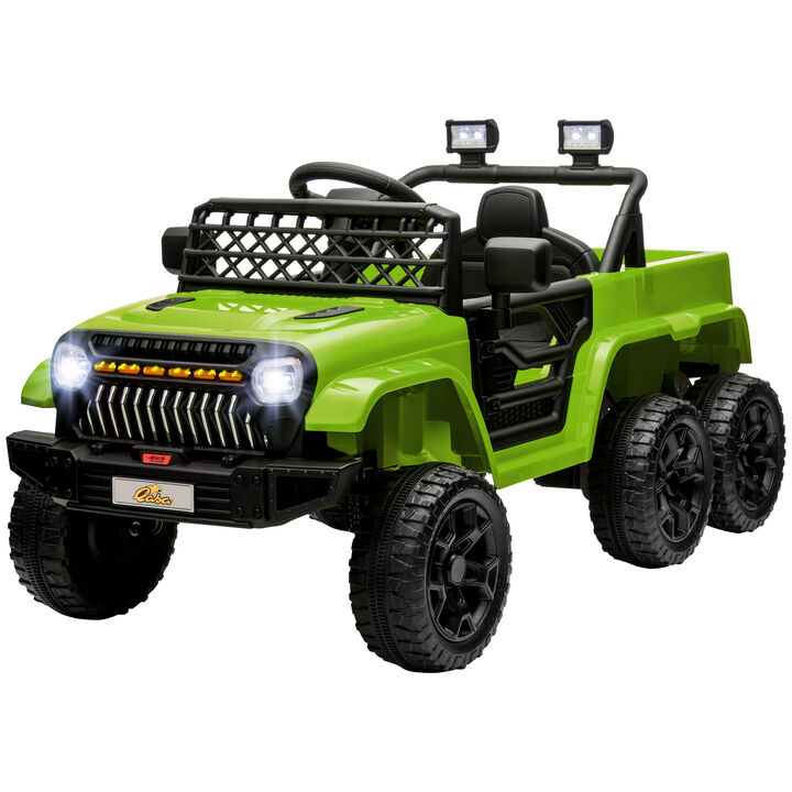 BreeBe 12V 4x4 Kids Electric Car w/ 2WD/4WD Switchable, Remote Control, Spring Suspension System, Back Trailer