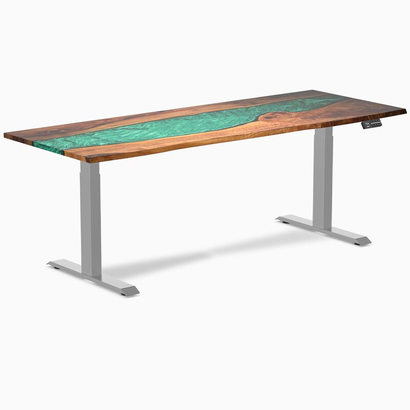 Desky Dual Resin Hardwood Sit Stand Desk image number 0