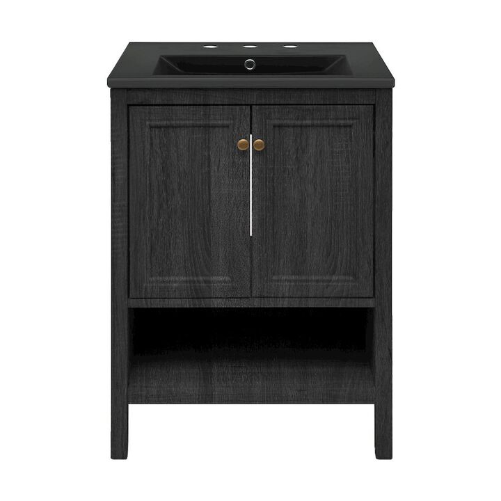 24" Freestanding Bathroom Vanity with 3-Hole Widespread Sink Top