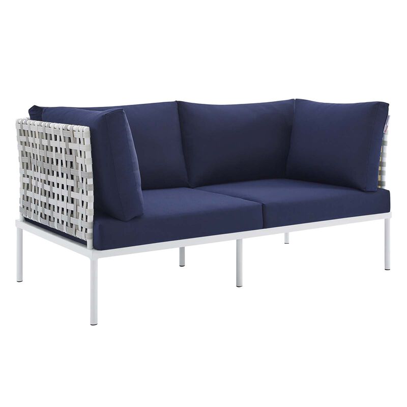 Modway - Harmony Sunbrella&reg; Basket Weave Outdoor Patio Aluminum Loveseat