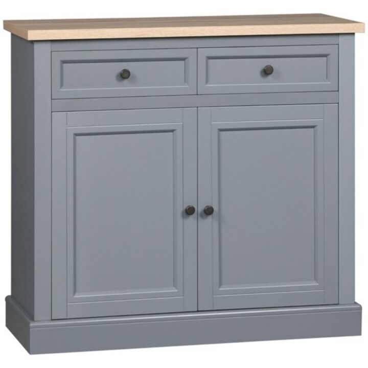 Freestanding Kitchen Cabinet with Doors and Adjustable Shelves