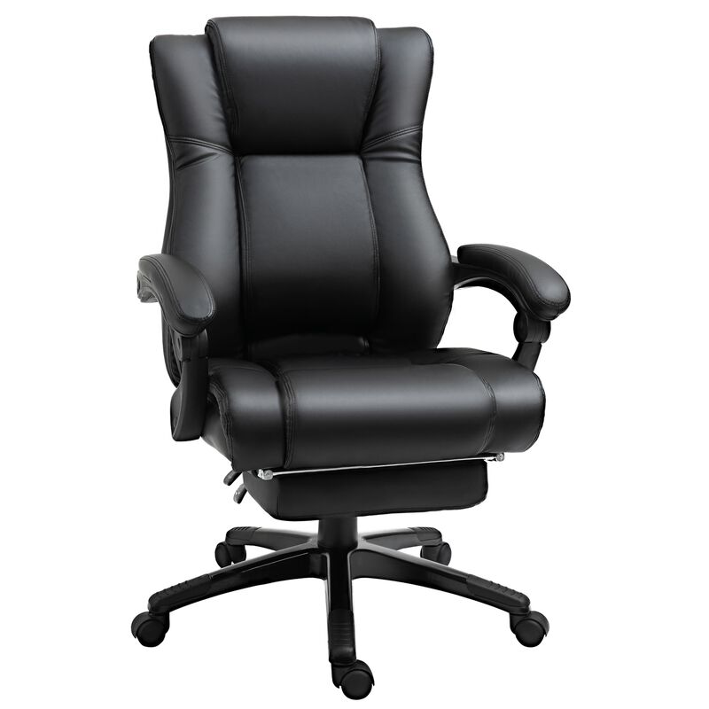 Black Executive Comfort: High Back Office Chair with Footrest