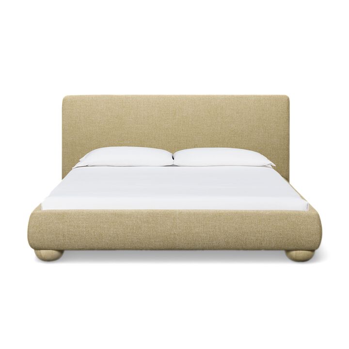 Rayne Honey Textured Fabric King Bed