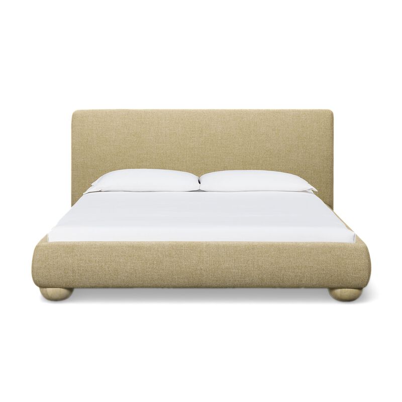 Rayne Honey Textured Fabric King Bed image number 0