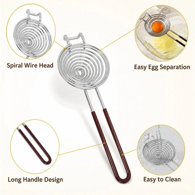Stainless Steel Egg Separator Strainer Tool image number 1