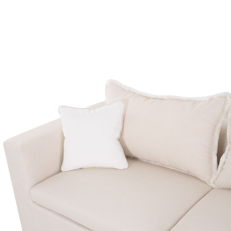 Salty Cream Performance Petite Boucle Outdoor Sofa image number 2