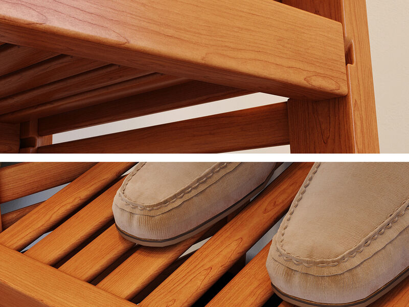 Solid Wood Walk-In Closet Organizer with 3  Drawers and Glass Doors