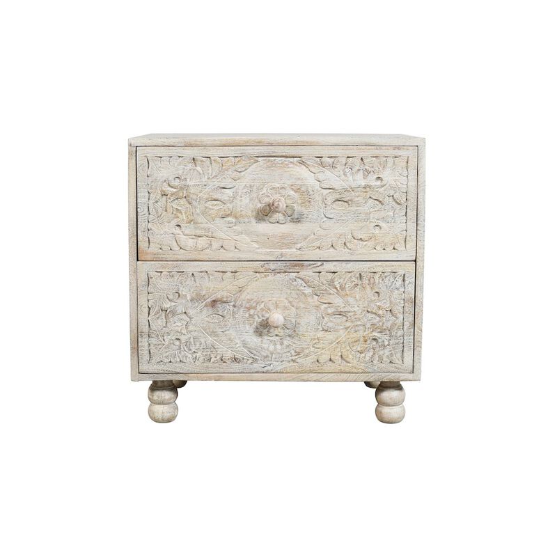 Cory 2-Drawer Nightstand in Distressed White