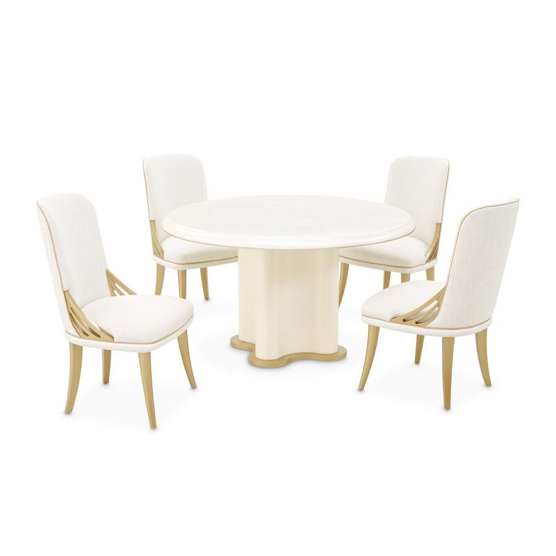 Michael Amini La Terrazza 54 Round Dining Table - Creamy Pearl