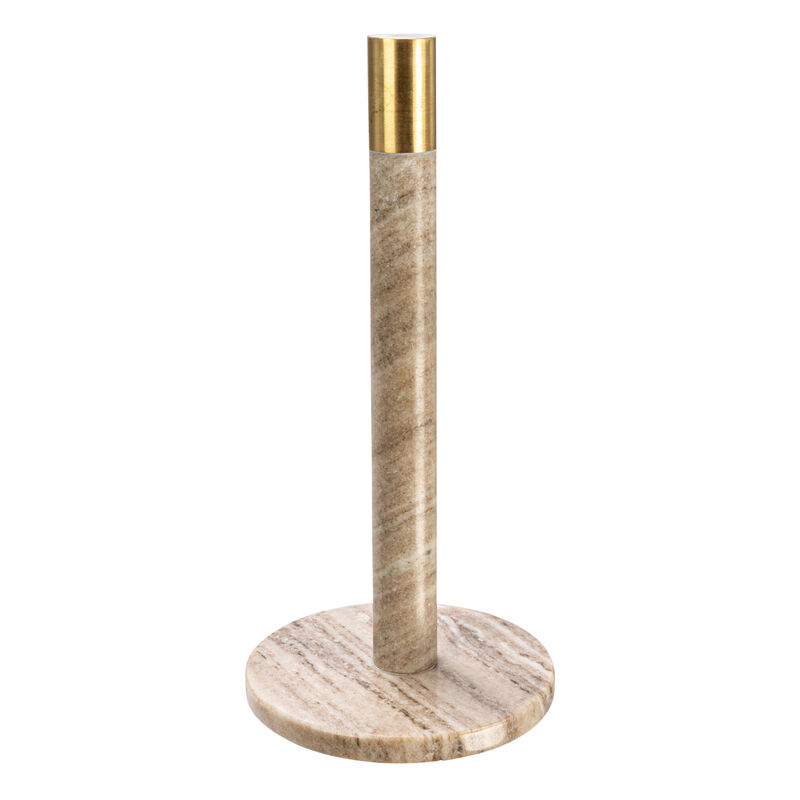 Modern Marble Paper Towel Holder with Brass Detail image number 0