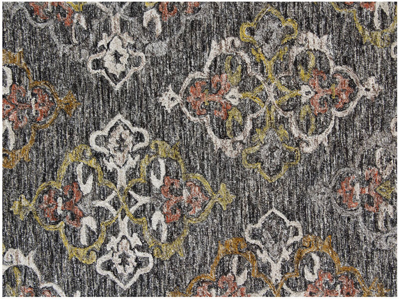 HomeRoots 5' X 8' Charcoal Abstract Geometric Hand Tufted Non Skid Area Rug image number 2
