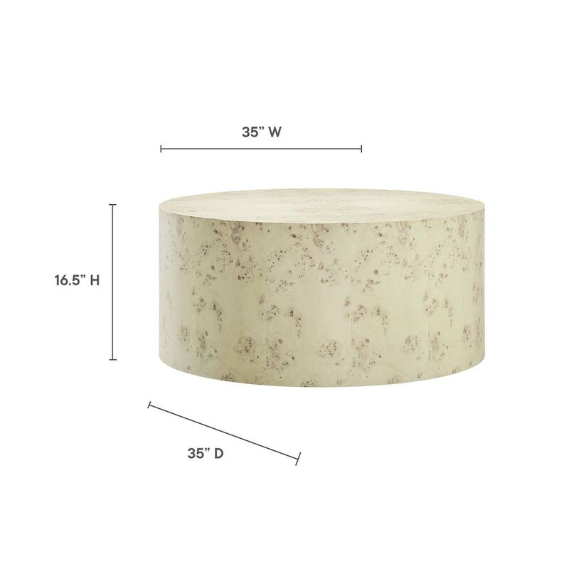 Cosmos 35" Round Burl Wood Coffee Table image number 1