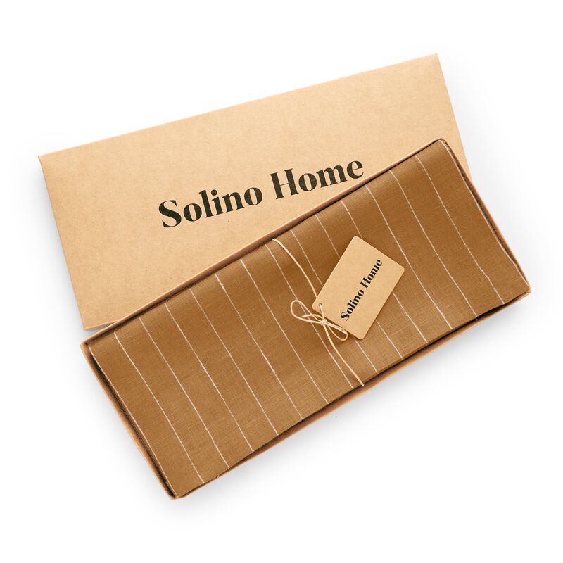 Christmas Linen Table Runner - Pinstripe, Solino Home