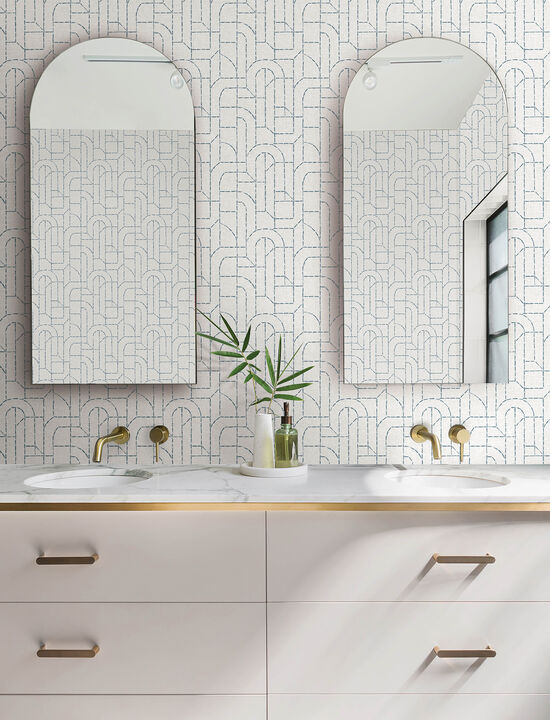 Integrity Blue Arched Outlines Wallpaper