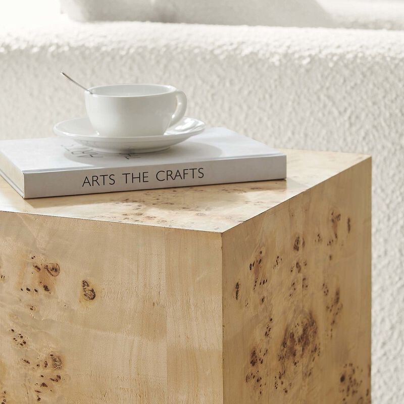 Cosmos 16" Square Burl Wood Side Table image number 8