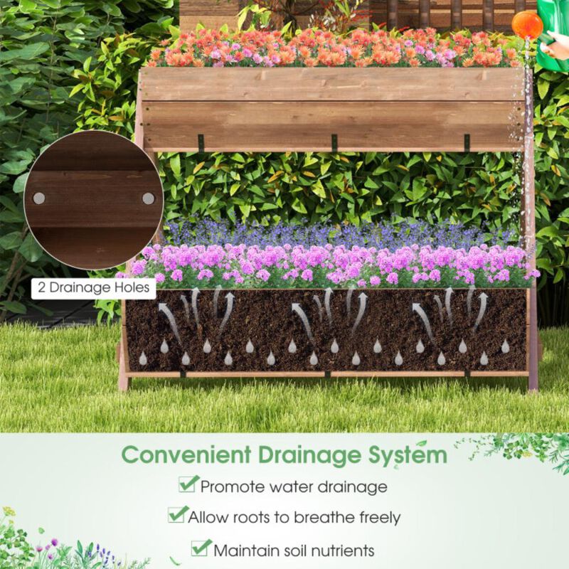 Hivvago Vertical Raised Garden bed with 3 Wooden Planter Boxes