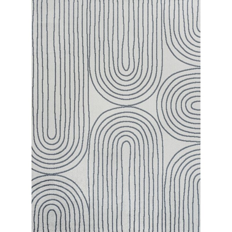 Doodle Contemporary Glam Geometric Machine-Washable Area Rug