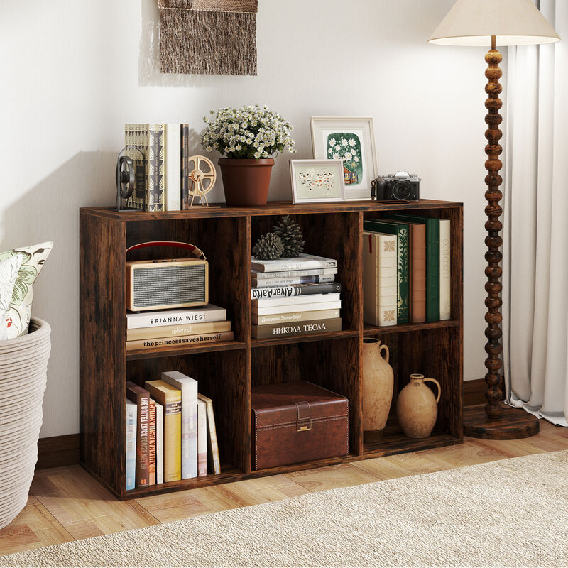 Modern 6-Cube Bookcase with Anti-Tip Kit for Home Storage image number 1