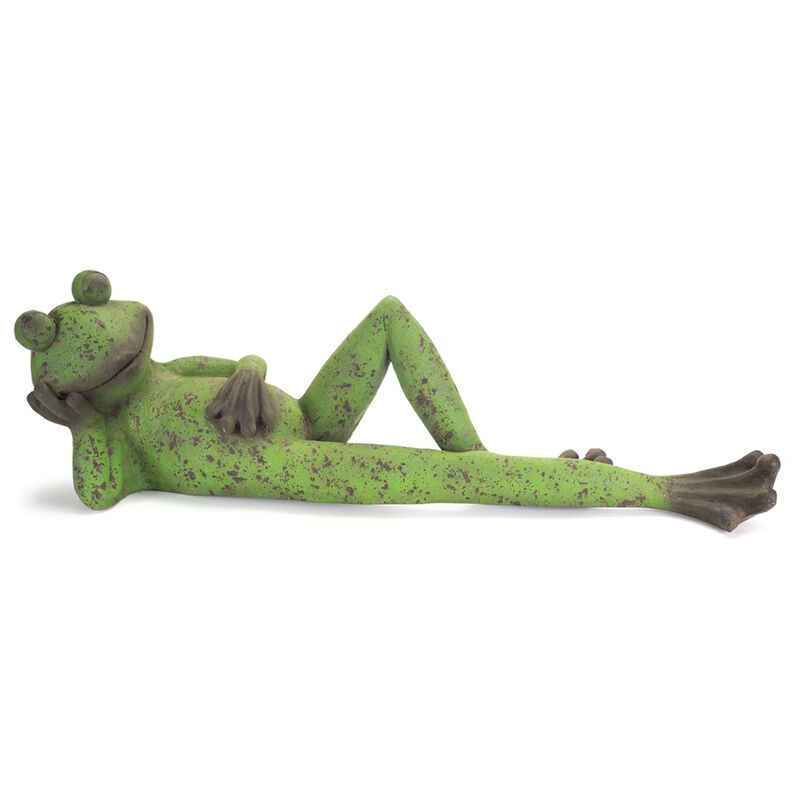 Laying Frog Figurine for Garden, Yard, and Outdoor Decoration