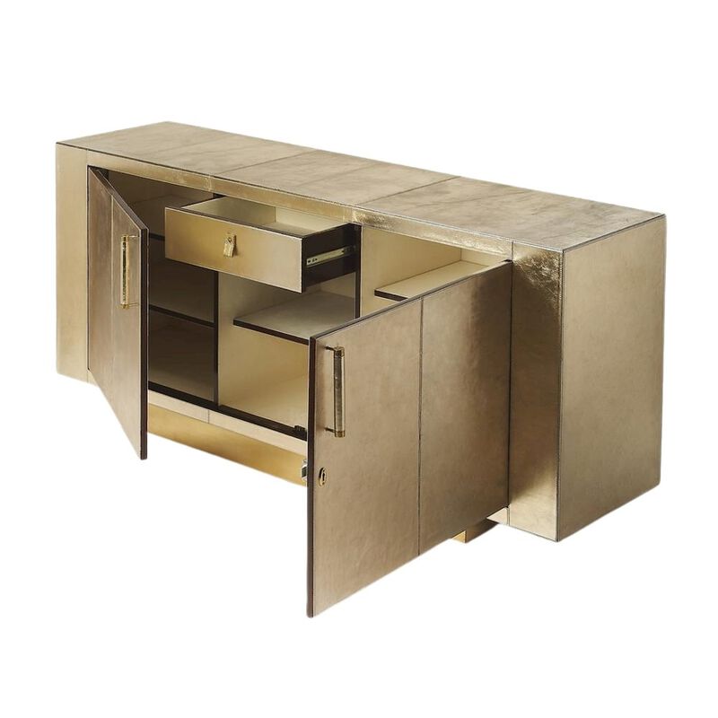 Starlight Canyon Home Gold Buffet Cabinet with Storage – Elegant Sideboard Cabinet for Dining
