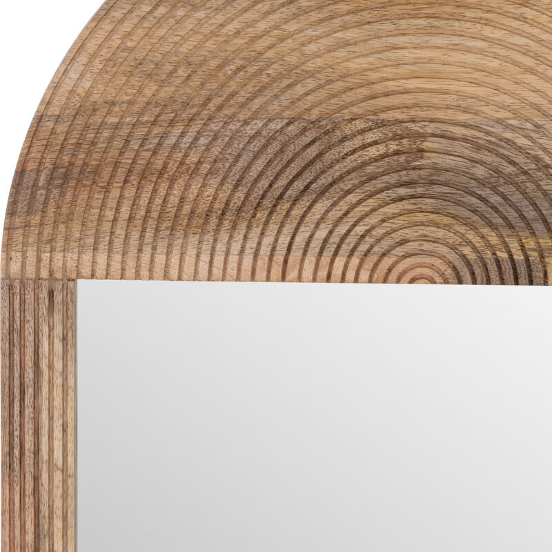 Wood Oval Mirror, Brown image number 3