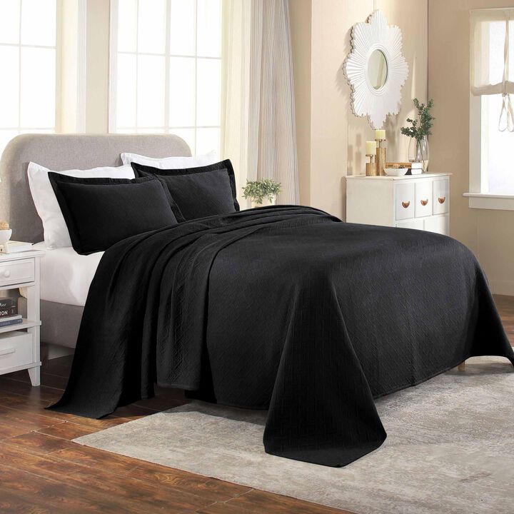Lightweight Cotton Matelasse Bedspread Set with Matching Shams