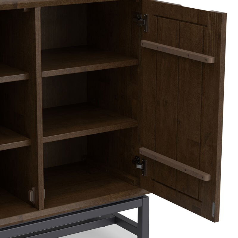 Banting SOLID HARDWOOD 39 inch Wide Modern Industrial Medium Storage Cabinet in Walnut Brown image number 8
