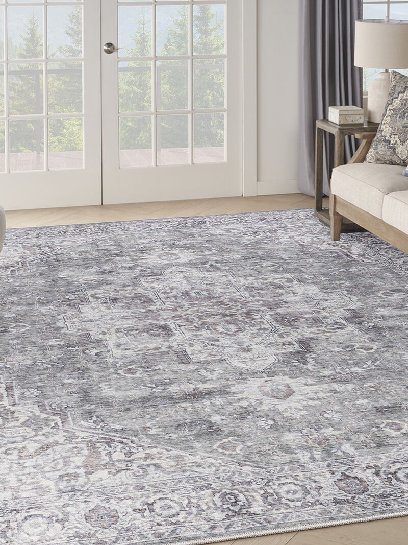 Machine Washable Series 1 SR101 Ivory/Gray 9'2" x 12' Rug