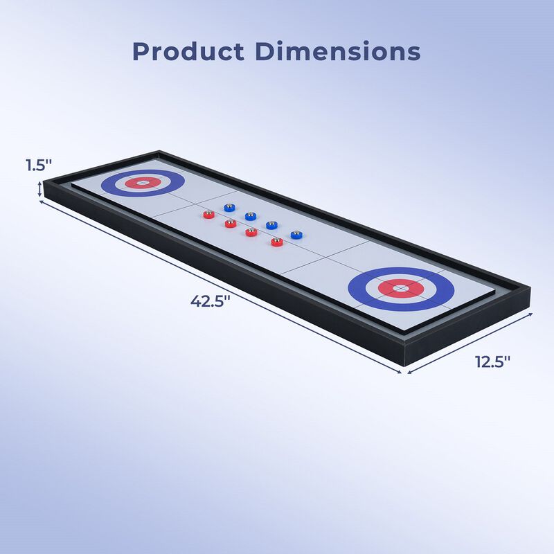 Portable 2 in 1 Shuffleboard and Curling Tabletop Game, Double Sided Board image number 2