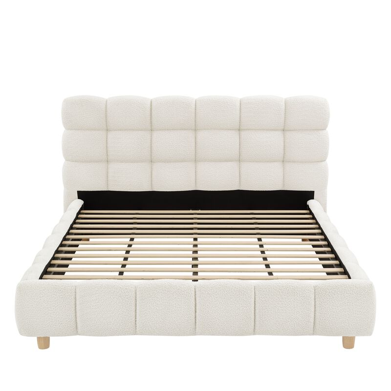 Kler Queen Bed Frame with Upholstered Headboard image number 0