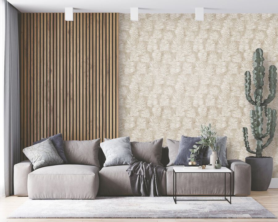 Zen Tumbling Leaf Silver Grey Wallpaper DWP0365-05