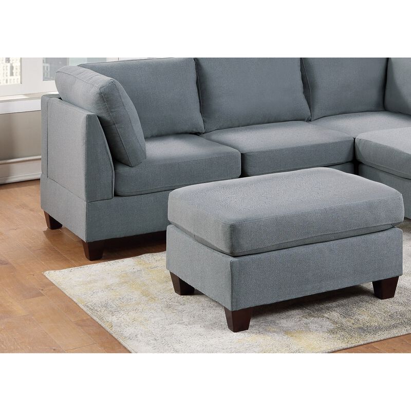 Streamdale Linen-Like Cocktail Ottoman with Wooden Legs image number 7