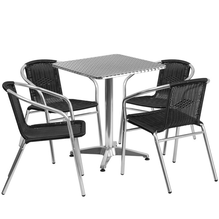 23.5SQ Aluminum Table/4 Chairs